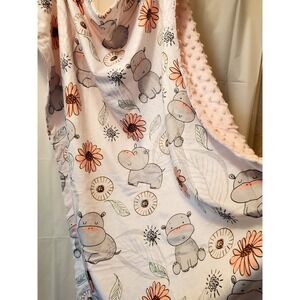 Soft Plush Minky Newborn Baby Blanket Unisex For Boys And‎ Girls Elephant Print